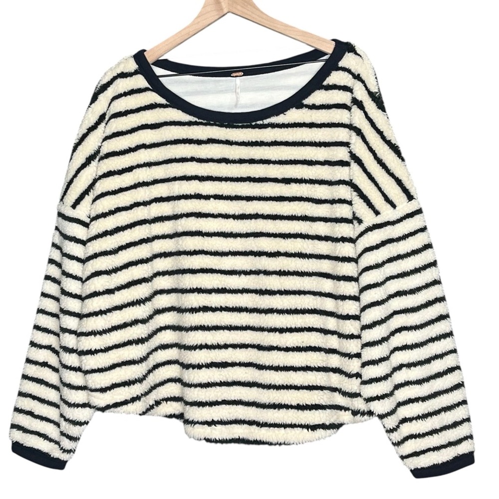 Free People Breton Striped Pullover in Eggnog Combo Size Small - Picture 2 of 7